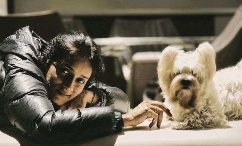 Diiksha Nagpal with her pet dog